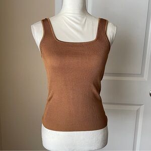 Madewell Womens Ribbed Tank Small Black Square Neck Viscose NWT Size XXS